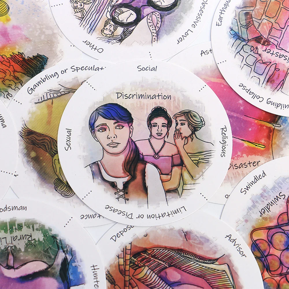 87 PCs  Uncover Your Past Lives Oracle Cards Round Tarot Deck Divination Tool for Spiritual Enlightenment and Board Game Good Vibrations