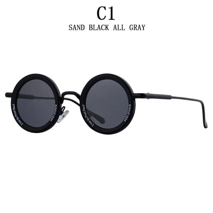 Round Steampunk Sunglass Men Vintage Punk Sunglasses Women Trendy Retro Fashion Glasses Gafas De Sol Hombre Lunette Soleil Femme Good Vibrations
