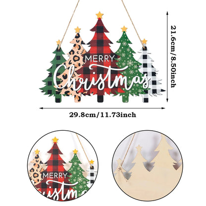 Christmas Door Hanging Merry Christmas Decorations for Home 2025 Navidad Xmas Tree Wall Pendant New Year 2026 Good Vibrations