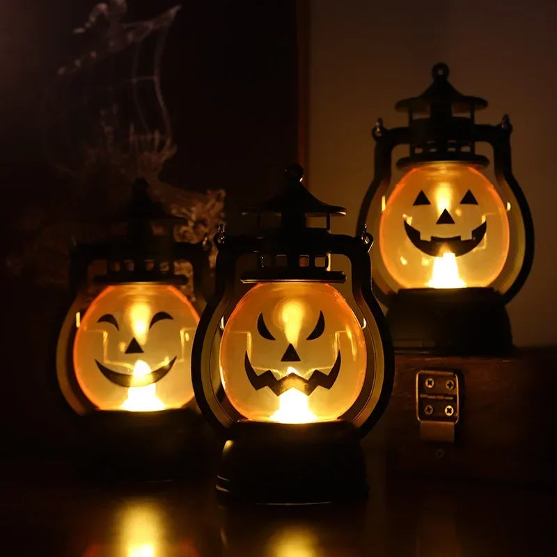 1-10PC Halloween Pumpkin Ghost Face Lamp Portable Skull Decoration Light for Bar Party Table Atmosphere Prop Halloween Decor Use Good Vibrations