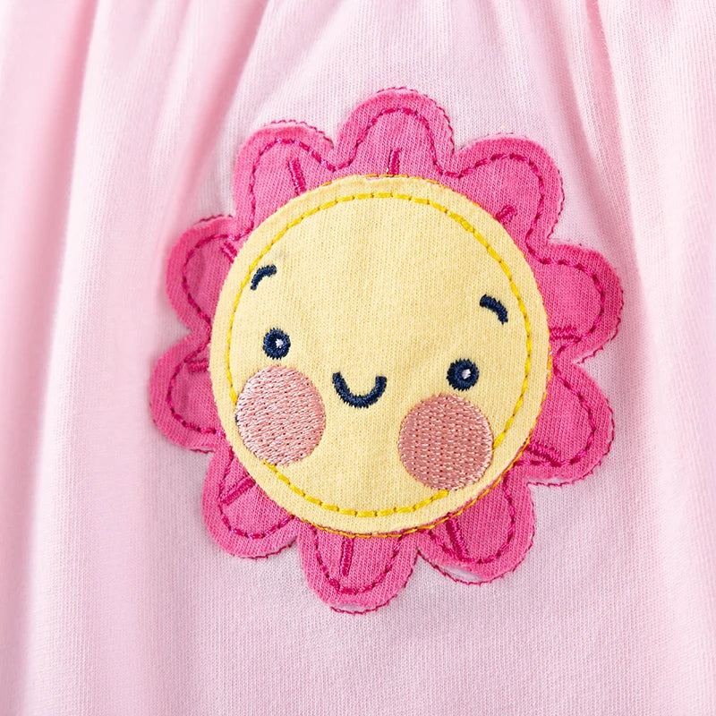 Little maven Kids Clothes Children's Clothing Baby Girls 2026 Tracksuit Summer Cotton Sets Cartoon Flowers T Shirts Tops+Pants Good Vibrations