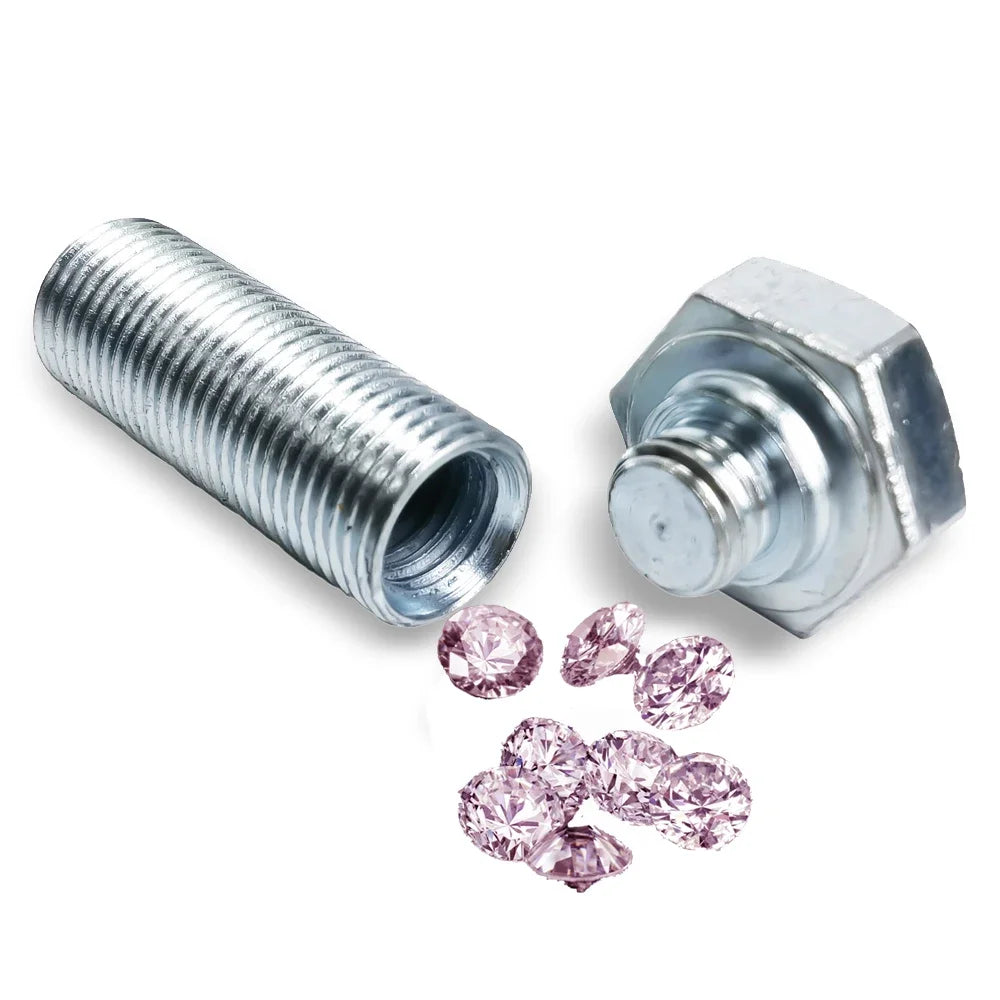Metal screw bolt stash safe with hidden compartment for valuables.