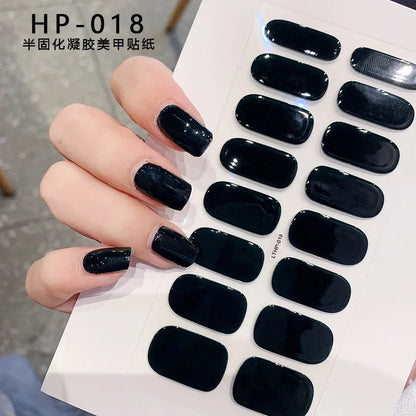 UV Semi-Cured Gel Nail Wraps Stickers Strips French Long Lasting Full Cover LED Gel Semi Cured Nail Sliders For Nail Extension & Good Vibrations