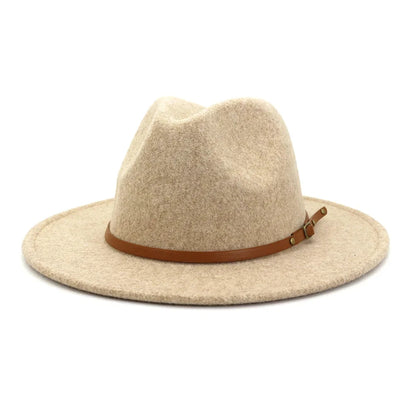 fedora hats for men and women couples jazz hats autumn and winter multicolor fashion wild warm flat brimmed hat Good Vibrations