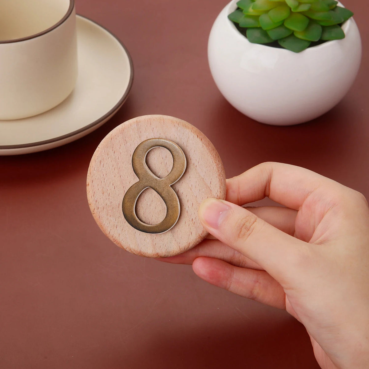 Magnetic Wooden Table Number Plate Metal Numbers Signs for Restaurants Bar Cafe Wedding Number Table Plate Event Party Supplies Good Vibrations