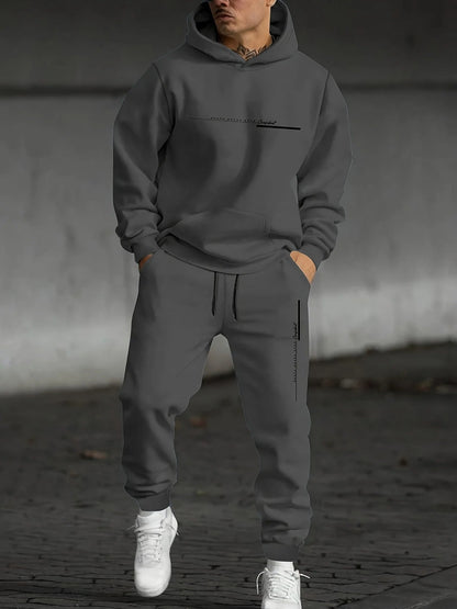 2025 Men's Fall Printed Hoodie and Jogger Set - Perfect for School Start Season men clothes tracksuit mens clothes funny suit Good Vibrations