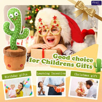 Talking Cactus Toy with LED 120 English Songs Singing Musical Toys Repeat What You Say Suitable for Babies and Toddlers Good Vibrations