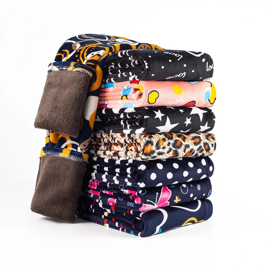 SheeCute Girls Winter Warm Pants Kids Fleece Lined Leggings for 3-11 Years SCW8101 Good Vibrations