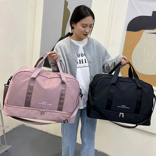 Women Travel Duffle Luggage Bag Sports Handbag Fitness Bag Large Capacity Casual Women's One Shoulder Weekend Overnight Bag Good Vibrations