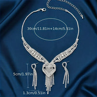 Ladies' jewelry, equipped with rhinestone tassel earrings, necklaces, bracelet sets, wedding party accessories Good Vibrations