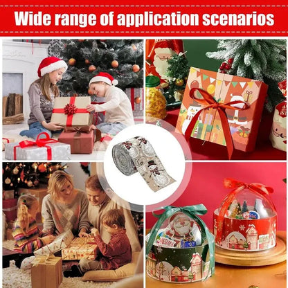 Christmas Ribbon Holiday Wreath Tie Decorative Bow Accessories Wired Edge Ribbon  Holiday Packaging Streamer  ﻿ Good Vibrations