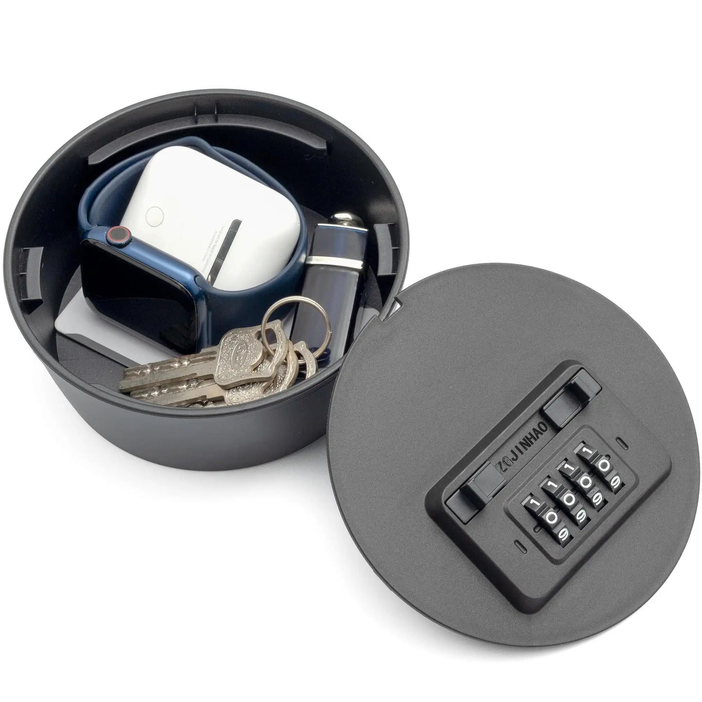 Hidden Key Box with Combination Lock Hidden Safe Small Storage Lockable Box with Code Outdoor Secret Items for Decor Flowerpot Good Vibrations