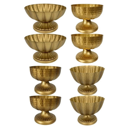 Vintage Iron Compote Bowl Vases for Wedding Centerpieces Small Set of 2 Good Vibrations