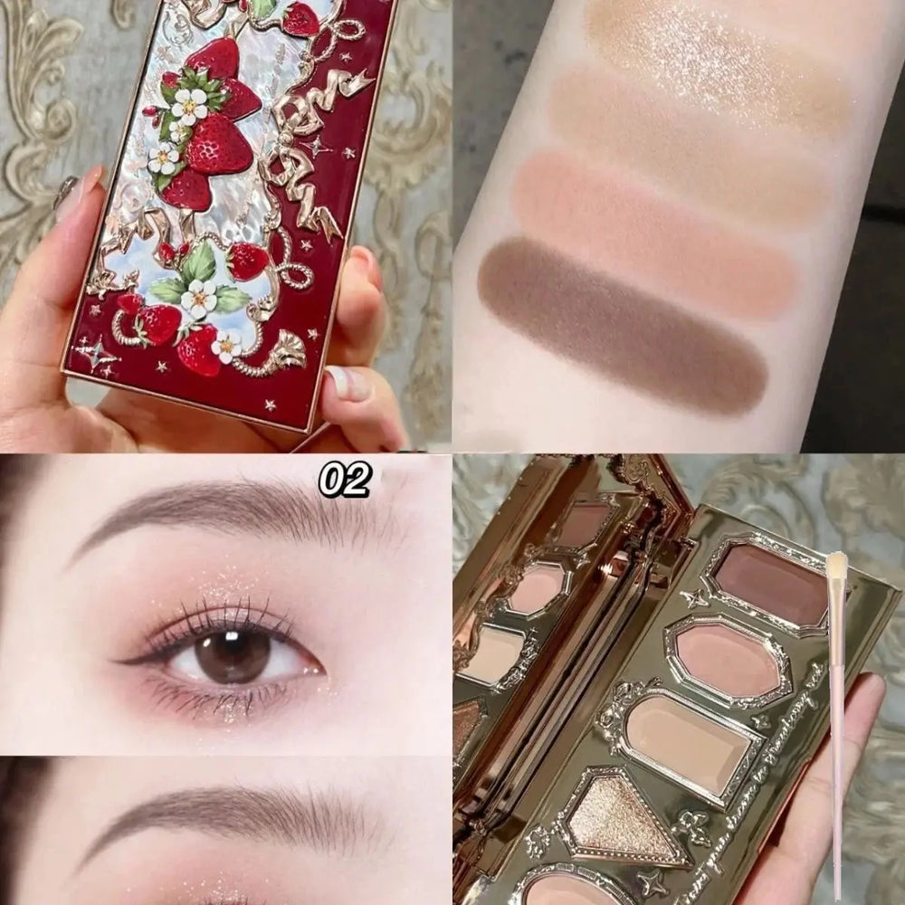 Flower Knows Violet Eye Shadow Strawberry Rococo Series Five-Color Eyeshadow Palette G01 Starmoon Strawberry 0.21OZ./6G Good Vibrations