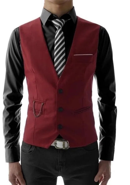 2023 New Arrival Dress Vests For Men Slim Fit Mens Suit Vest Male Waistcoat Gilet Homme Casual Sleeveless Formal Business Jacket Good Vibrations