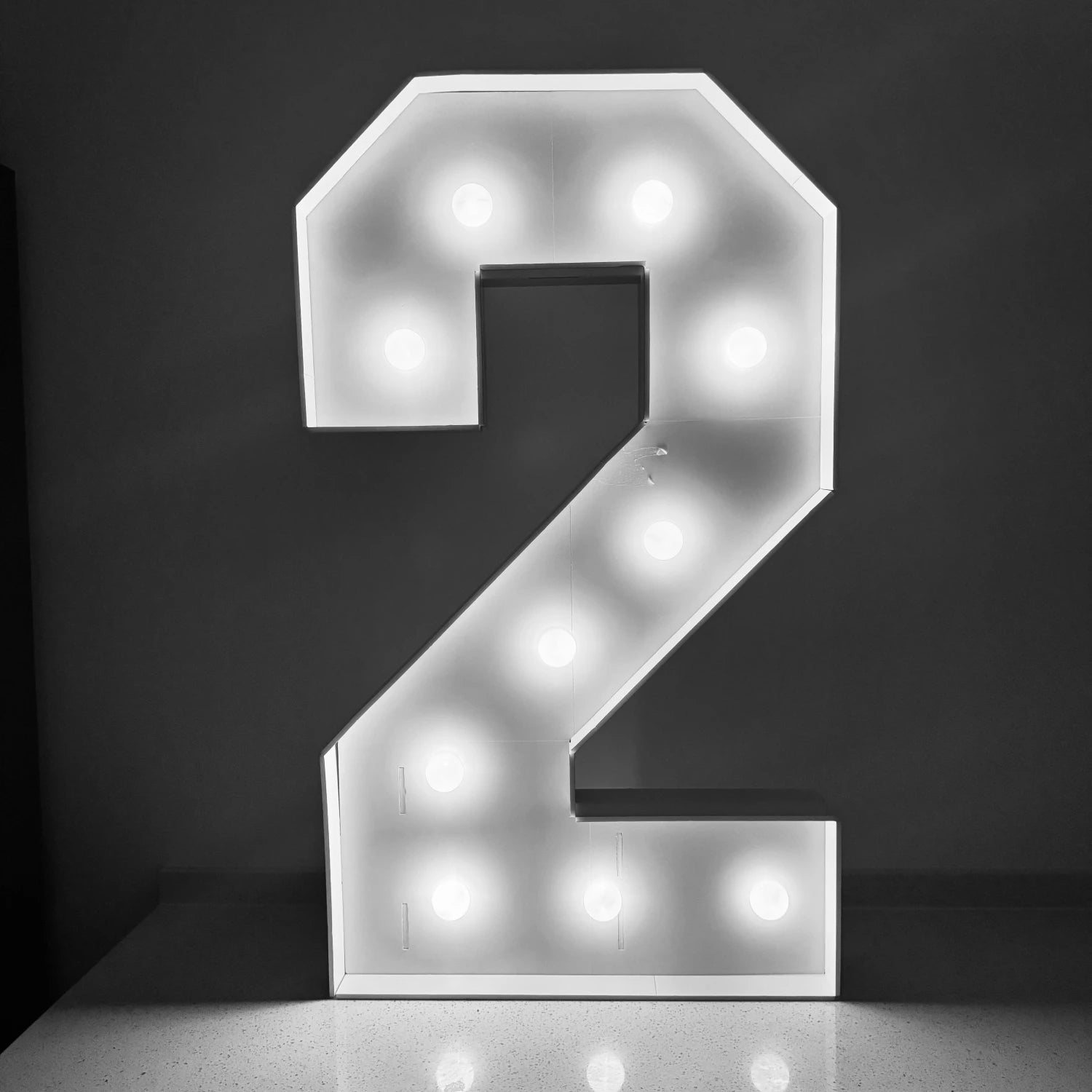 1Pc 73cm/28.7inch Light Up Digital Marquee Frame White Lights KT Board Number 0-9 Plug-in KT Board With Bracket Party Decorative Good Vibrations