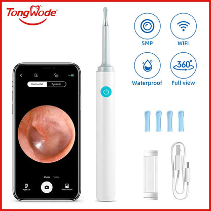Wireless Visual Ear Endoscope Spoon Safe Silicone Earpick 5MP Camera Ear Wax Remover Luminous Otoscope 3.9mm Ear Cleaning Tools Good Vibrations