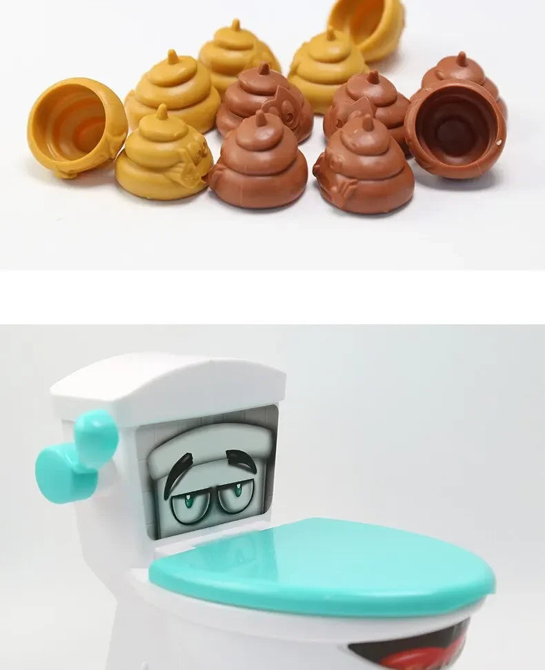 1 Set Poop Shooter Toy Funny Toilet Toy Family Party Relaxation Parent Child Interactive Game Tabletop PK Creative Catapult Game Good Vibrations