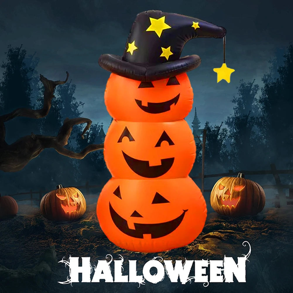 Halloween Standing Inflatable Pumpkin Windproof Inflatable Pumpkin Ghost Horror Festival Theme Indoor Outdoor Garden Decorations Good Vibrations