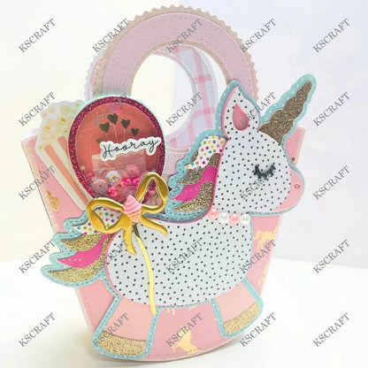 KSCRAFT Pinata Unicorn Mini Album Cutting Dies Stencils for DIY Scrapbooking Decorative Embossing DIY Paper Cards Good Vibrations