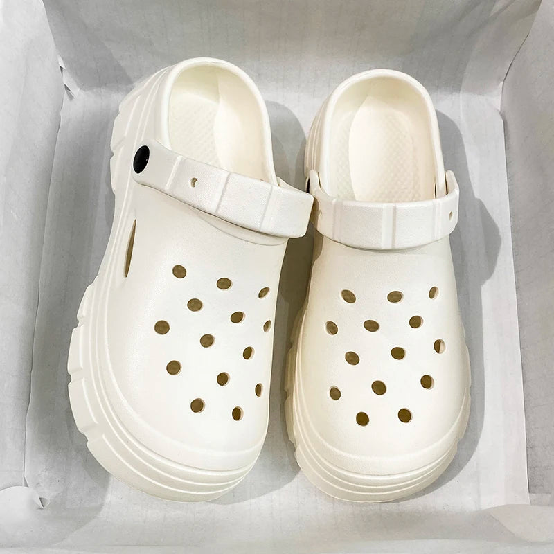 Lightweight Clogs Women Platform Sandals Simple Breathable Women Slippers Wrapped Beach Shoes For Summer Women Shoes Good Vibrations