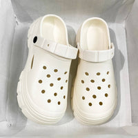 Lightweight Clogs Women Platform Sandals Simple Breathable Women Slippers Wrapped Beach Shoes For Summer Women Shoes Good Vibrations