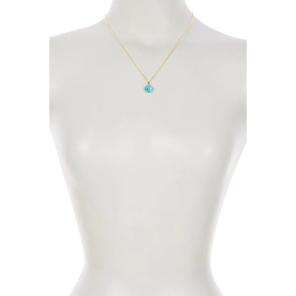 Natural Turquoise Gemstone Round Pendant Necklace Jewelry Good Vibrations