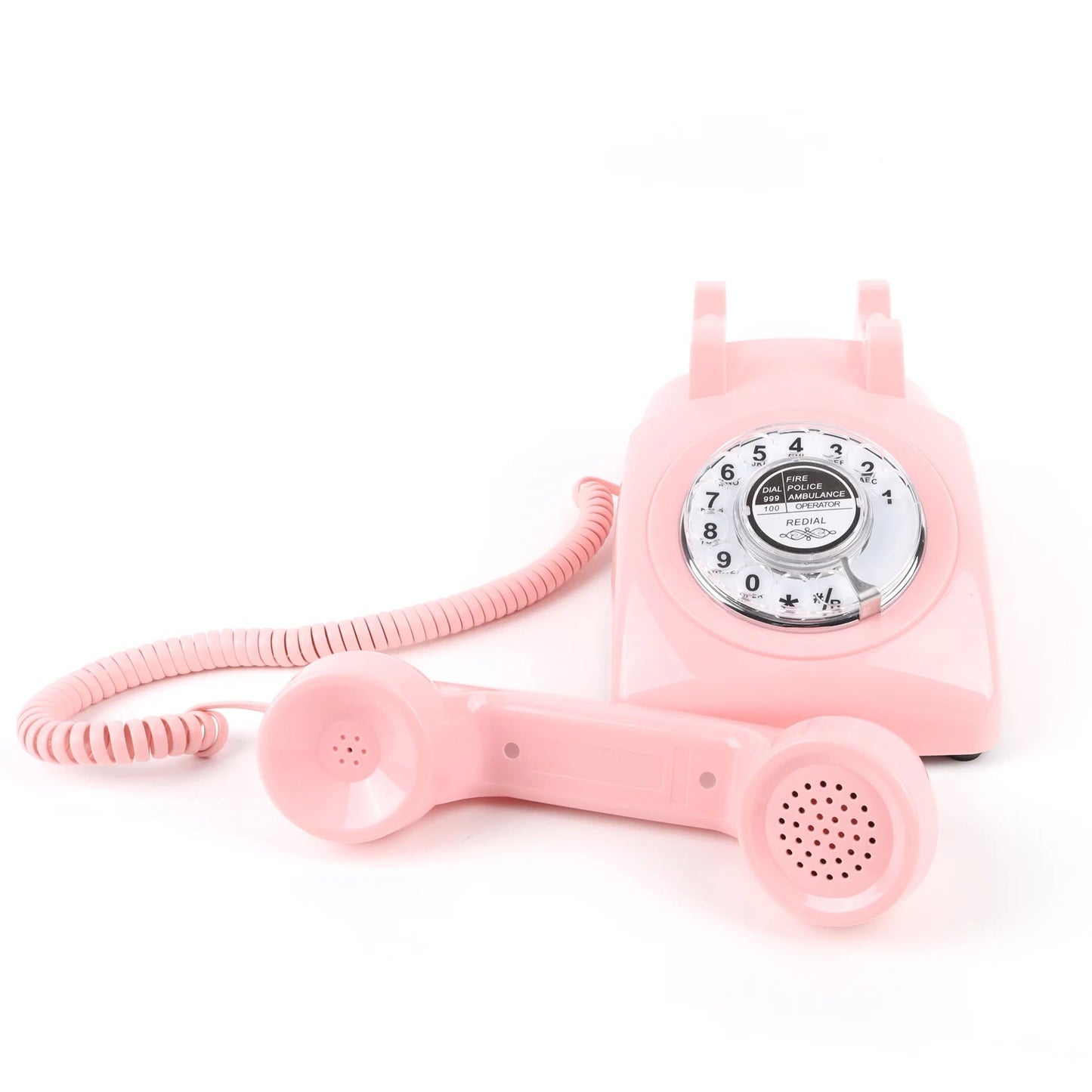 Rotary Dial Phones Retro Telephone From the 1980s, Retro Wired Landline for Home /Office Pink European Landline Good Vibrations
