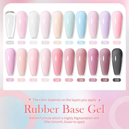 BORN PRETTY Milky Pink Rubber Base Gel Nail Polish Glitter 15ml Semi-Permanent Varnish Soak Off Self Leveling UV LED Gel Good Vibrations
