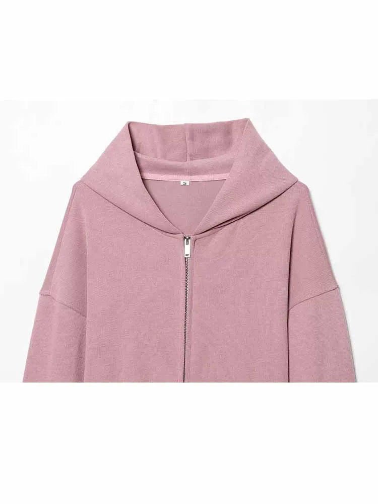 HH Woman Spring Fashion Long Sleeves Round Neck Hooded Sweatshirt + Mid-Rise Elasticity Trousers Female Casual Two Piece Set Good Vibrations