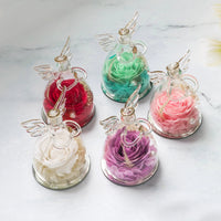 Gifts for Women Enchanted Soap Rose In Angel Glass Dome Eternal Artificial Flower Christmas Valentine's Day Gifts Wedding Supply Good Vibrations