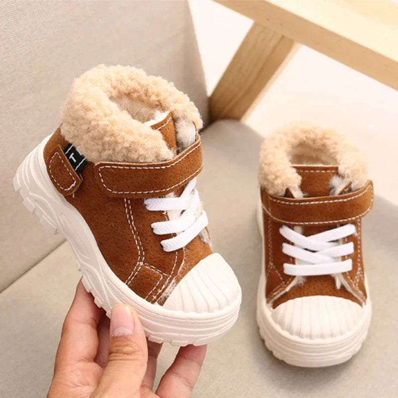 2021 Children Warm Boots Winter New Boys Plus Thicken Velvet Cotton Shoes Girls Waterproof Short Boots Baby Cotton Boots Good Vibrations