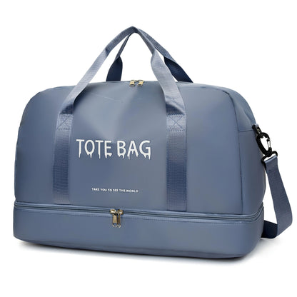Multifunctional Large-Capacity Travel Duffle Bag with Adjustable Shoulder Strap, Gym Bag for Sports, Vacations & Business Trips Good Vibrations