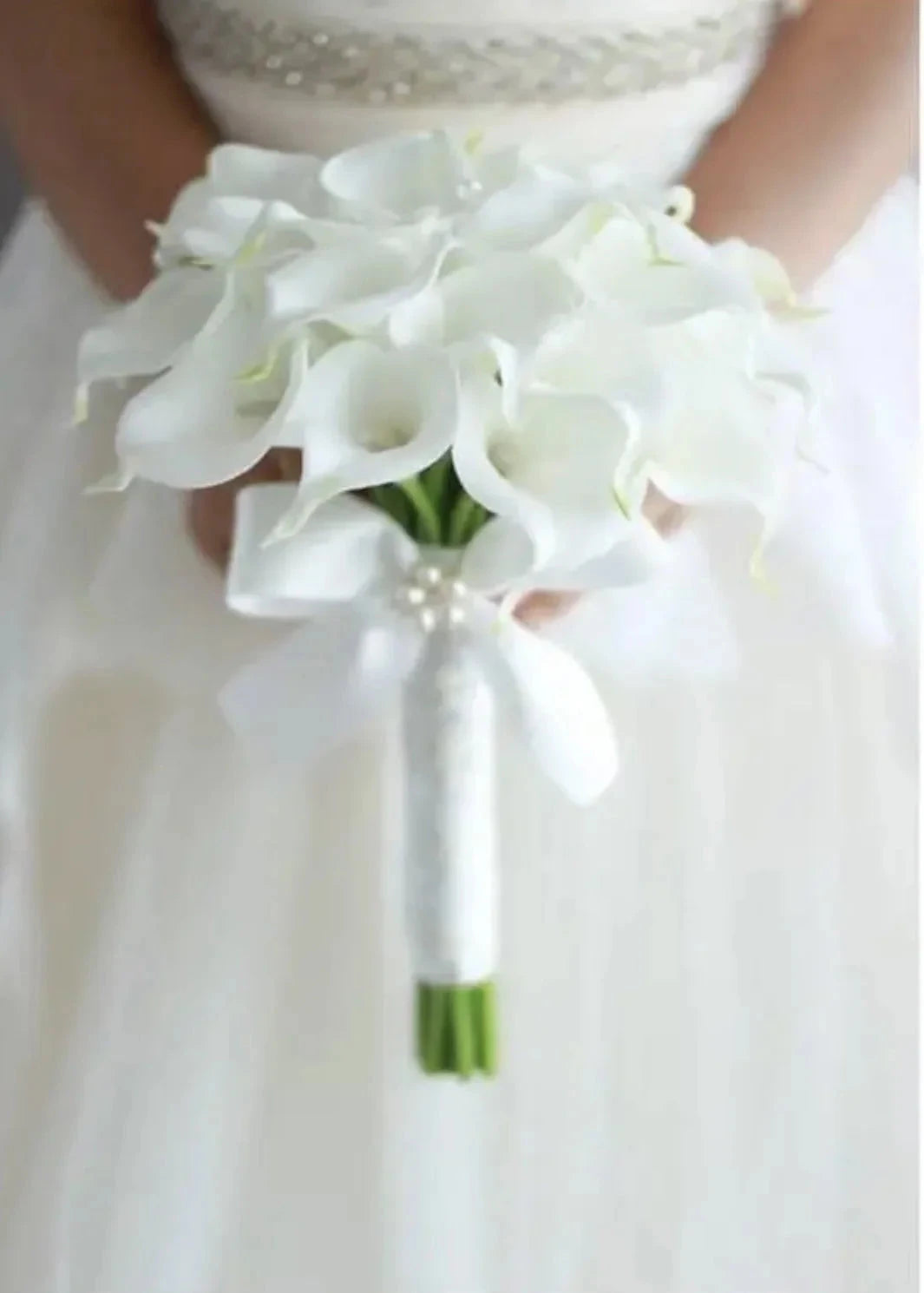 AYiCuthia 2024 Real Touch White Calla Lily Waterfall white Wedding Flowers Bridal Bouquets Artificial Wedding Bouquets Good Vibrations