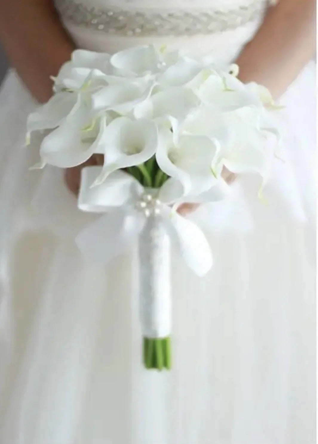 New White Wedding Bouquet Handmade Artificial Flower Calla Buque Casamento Bridal Bouquet for Wedding Decorations Good Vibrations