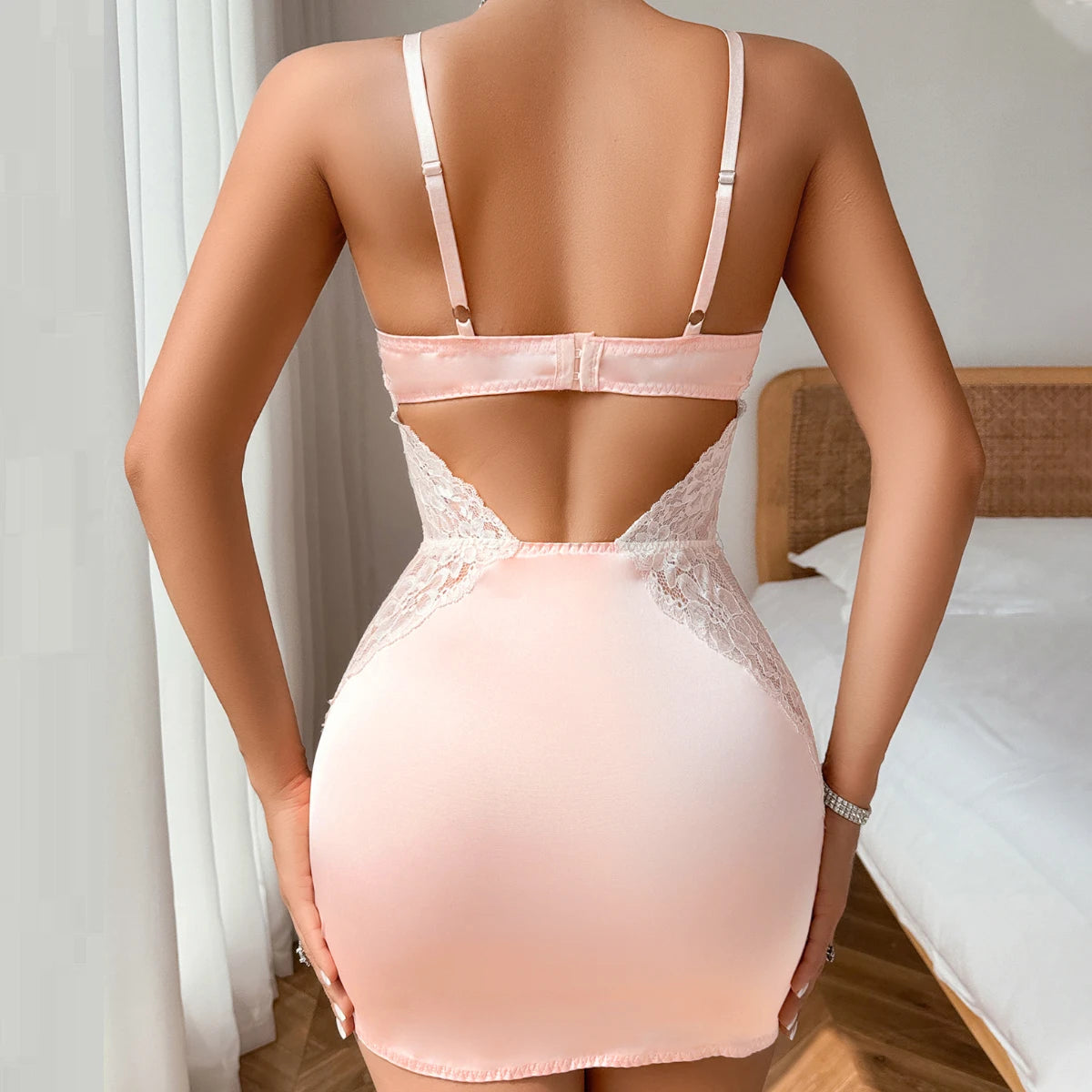Muziskat 2025 New Lace Patchwork Ladies Bra Set Sexy Erotic Low-cut Luxury French Nightgown Split Sling Two Piece Set Good Vibrations Adult Super Store
