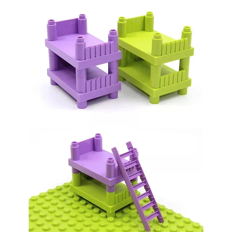 Big Building Blocks Play House Furniture Accessories Indoor Utensil Bed Compatible Large Bricks Assemble Toys Children Kids Gift Good Vibrations