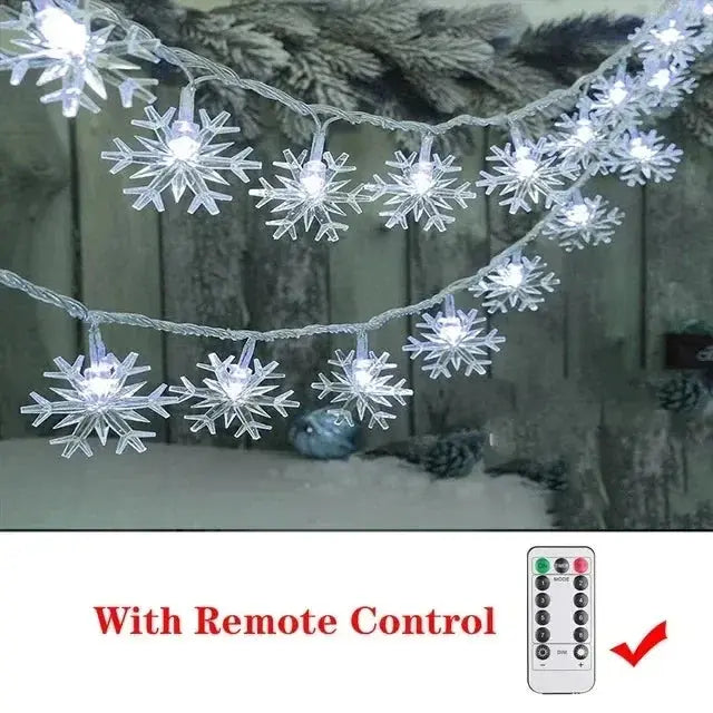 Christmas Tree Decorations 1M-30M LED Garland Holiday Snowflakes String Fairy Lights Ornaments for Home Party Noel Navidad 2026 Good Vibrations