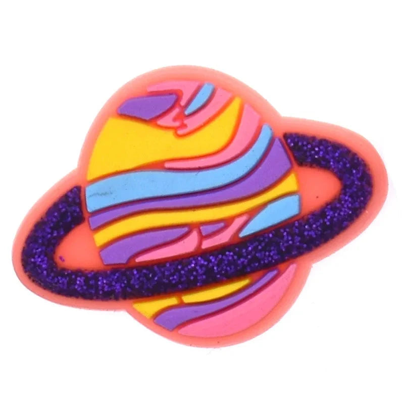 Hot Sales 1Pcs Pink Shoe Charms for Crocs Accessories Pin Shoe Wristband Croc Decorations Buckle Girls Women Party Gifts Good Vibrations