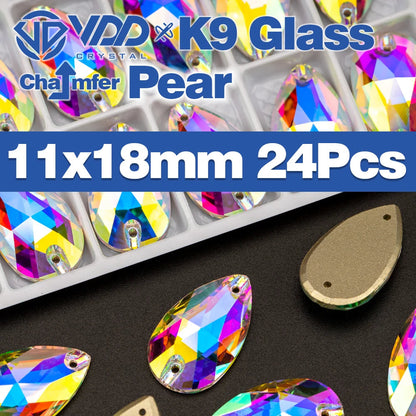 VDD Chamfer AAAAA Top Quality K9 Glass Sew On Rhinestones Sewing Crystal AB Flatback Stone For Clothes Accessories Wedding Dress Good Vibrations