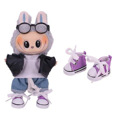 3.8cm Doll Shoes For labubu 17cm Plush Doll Clothes Accessories Girl's Toys ,Christmas Festival Birthday Gift Good Vibrations