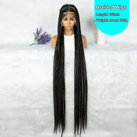 KIMA 60 inches Full Lace Braided Wigs Synthetic Lace Wigs Braided Wigs Crochet Wigs Faus Locs Braided Wigs for Black Women Good Vibrations