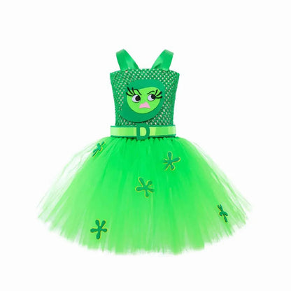 Anime Movie Disgust Anxiety Character Full Set Children Girl Sweet Cute Dress Halloween Carnival Party Stage Performance Costume Good Vibrations