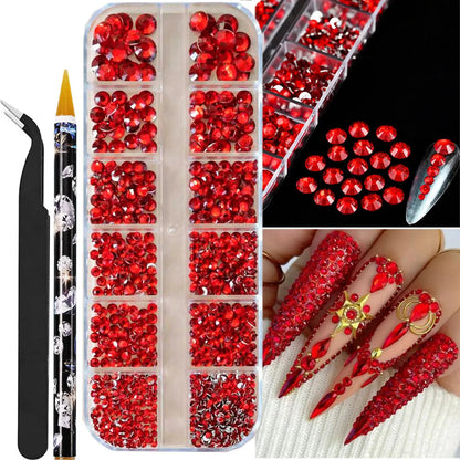 12grids Half Round Pearls Beads 3D Nail Charms 1.5/2/2.5/3/4/5mm White Flatback Pearls Nail Jewelry Nail Craft Pearl Rhinestones Good Vibrations