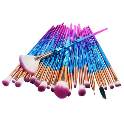 20Pcs Diamond Makeup Brushes Set Powder Foundation Blush Blending Eye shadow Lip Cosmetic Beauty Make Up Brush Pincel Maquiagem Good Vibrations