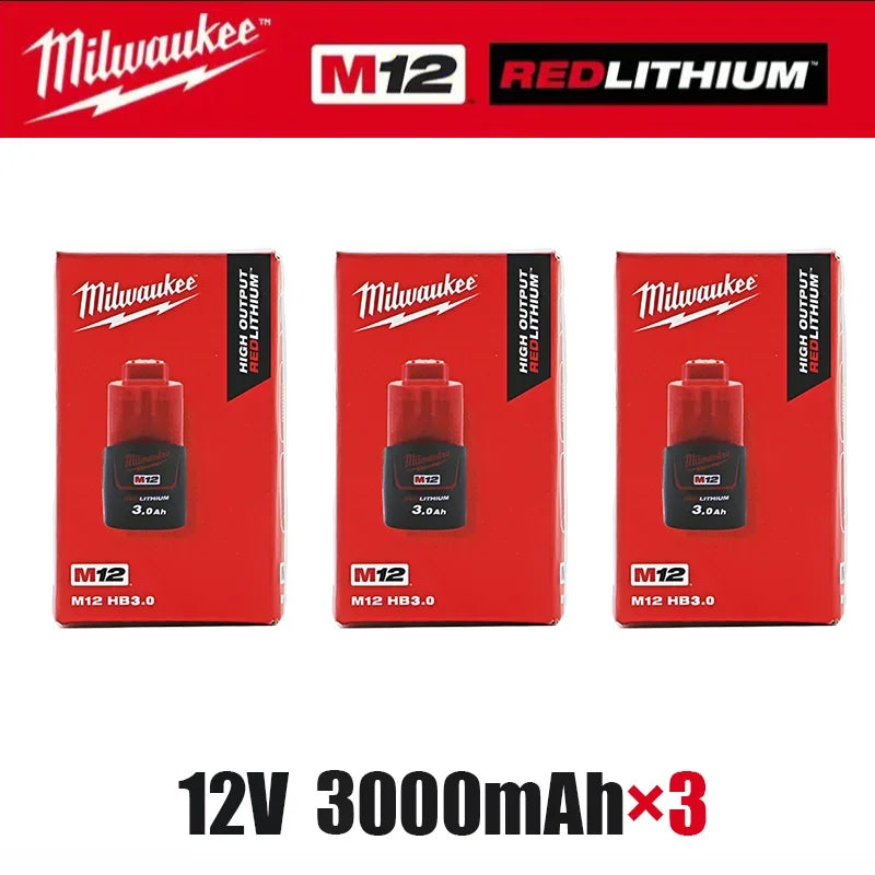 Milwaukee 12V Battery, Comes with Packaging Color Box  12V Battery M12B6 6000mAh  Rechargeable tool battery M12 Hot Promotion Good Vibrations