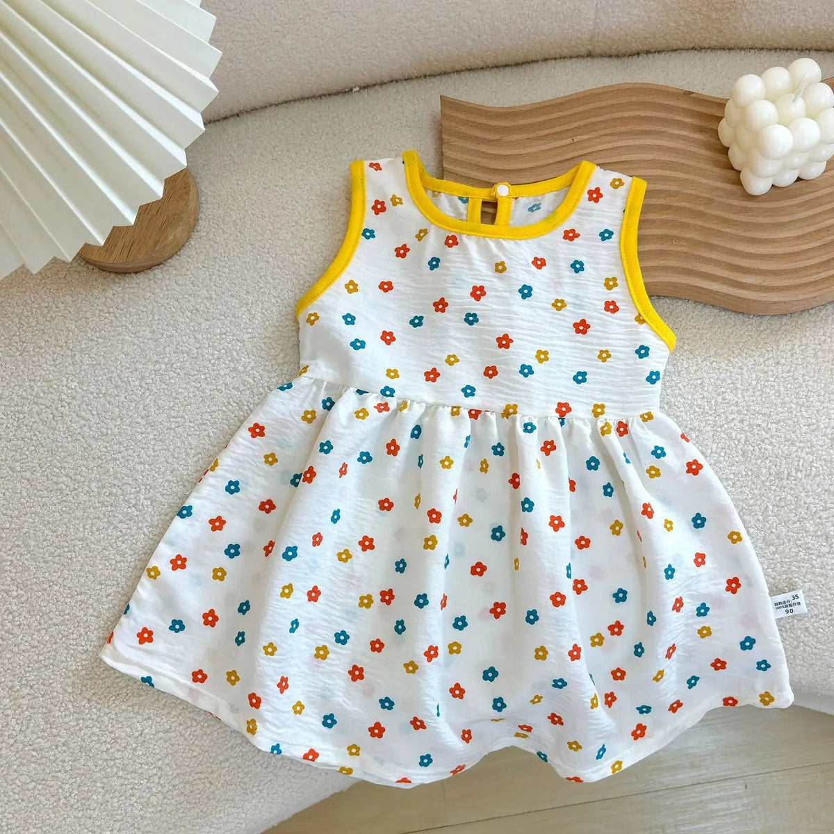 Fashion Baby Girls Clothes Baby Girl Leisure Dress Baby Clothing Printed Sleeveless Girls Dress Newborn Princess Dress Good Vibrations