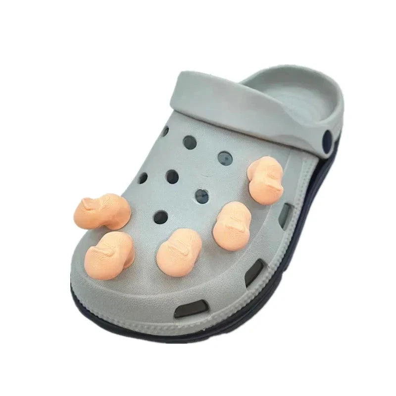 Funny Big Toes Charms spoof popular set of 5 for Crocs Comedy Accessories Release Your Toes Friends Gifts Good Vibrations