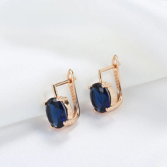 Real 14k Gold sapphire earring for Women To Join Party Peridot Gemstone Anillos De Wedding Diamante Engagement Jewelry Good Vibrations