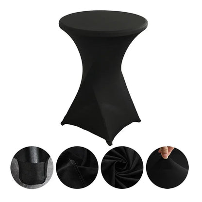 Wedding Birthday Party Decoration Cocktail Spandex Table Covers Round Cloth High Bar Banquet Hotel  Show Solid Colour Good Vibrations